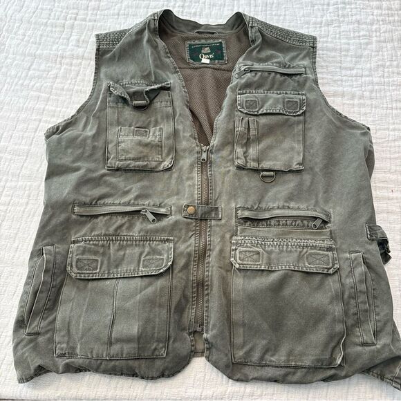 Vintage Orvis Fly Fishing Vest Tan Cargo Nylon Mesh Size L *flawed* - Picture 4 of 10